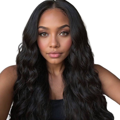 Beach Wave Transparent Closure Wig